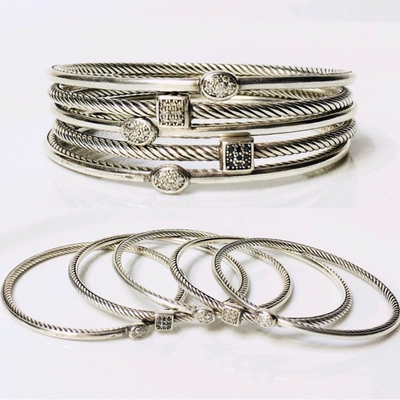 David Yurman Diamond Bangle Bracelet - Picture 7 of 8